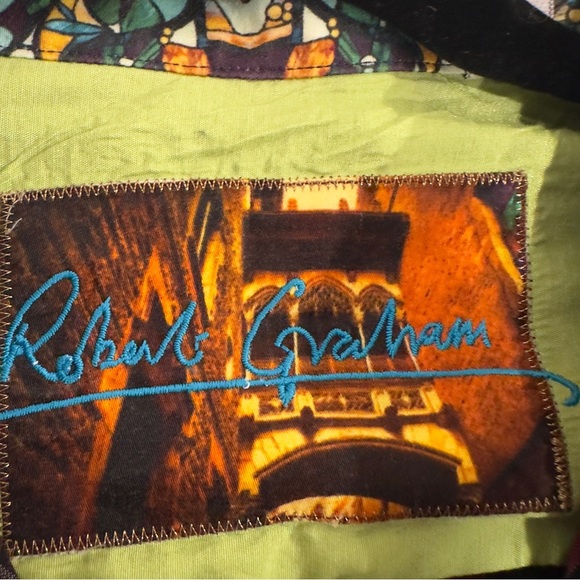 Robert Graham Men’s Striped Embroidered Paisley Contrasting Flip Cuff Shirt L - Picture 8 of 13